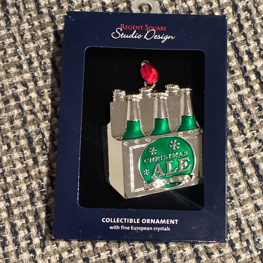Christmas Ale Ornament with Crystals
